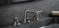 Widespread Sink Faucet with Tubular Squared Spout, Industrial Lever Handles