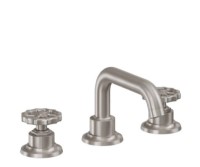Widespread Sink Faucet, Quad Spout, Metal Wheel Handles