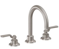 Widespread Sink Faucet, Curving Spout, Lever Handles