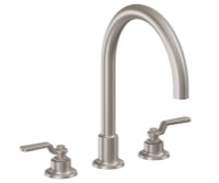 Tall Curving Tubular Spout, Industrial Lever Handles