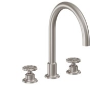 Tall Curving Tubular Spout, Metal Wheel Handles