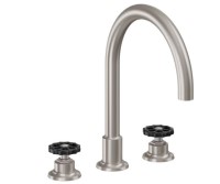 Tall Curving Tubular Spout, Black Wheel Handles