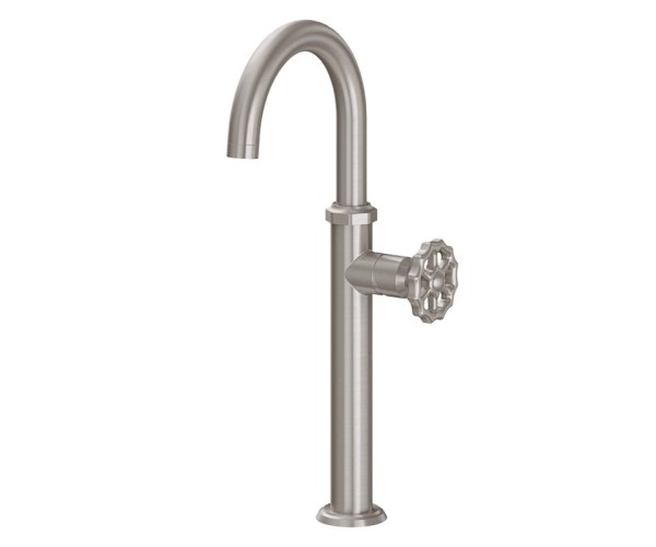 Tall, Curving Spout, Side Lever Control, Metal Wheel Handle