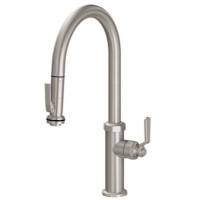 Curving Spout, Pull-down Spray, Industrial Lever Handle, Squeeze Spray