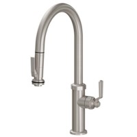 Curving Spout, Pull-down Spray with Squeeze Trigger Control, Industrial Lever Handle