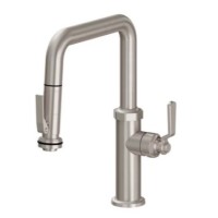 Curving Spout, Pull-down Spray with Squeeze Trigger Control, Industrial Lever