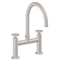 Metal Wheel Bridge Faucet, Arch Spout