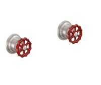Hot & cold, 2 Red Wheel handles