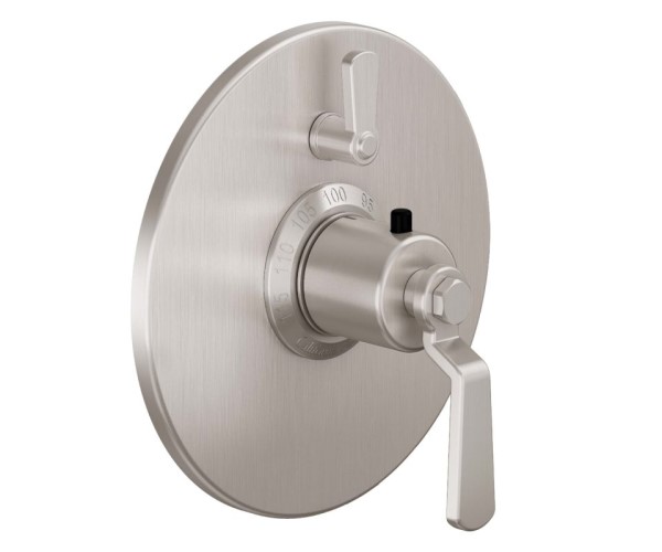 Round Trim Plate,  Lever Handle, 1 Smaller Control