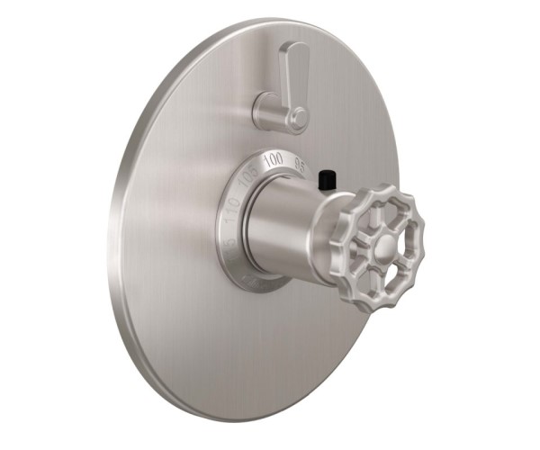 Round Trim Plate, Metal Wheel Handle, 1 Smaller Control
