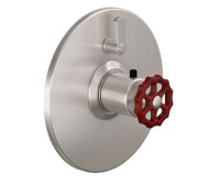 Round Trim Plate, Red Wheel Handle, 1 Smaller Control