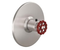 Round Trim Plate, Red Wheel Handle