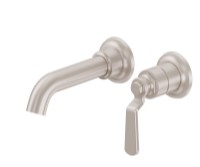 2 Hole, Single Handle Wall Faucet, Industrial Lever Handle