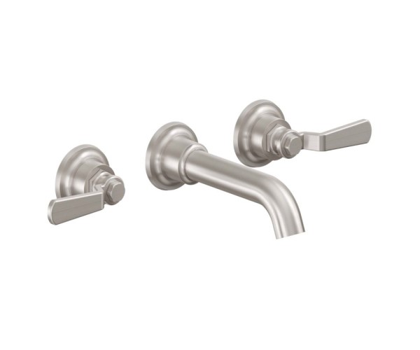Wall Sink Faucet with Tubular Spout, Lever Handles