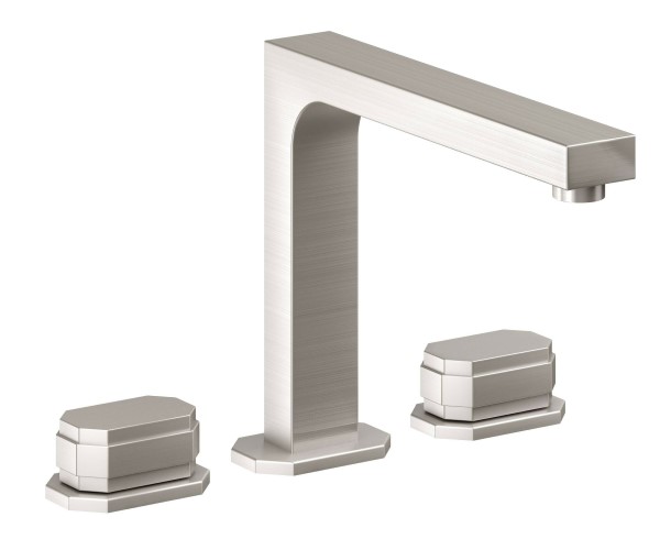 Square Spout, Modern Tub Filler with Block Handles
