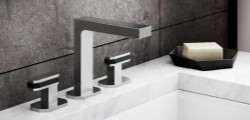 Widespread Sink Faucet with Square Spout, Octagon Lever Handles