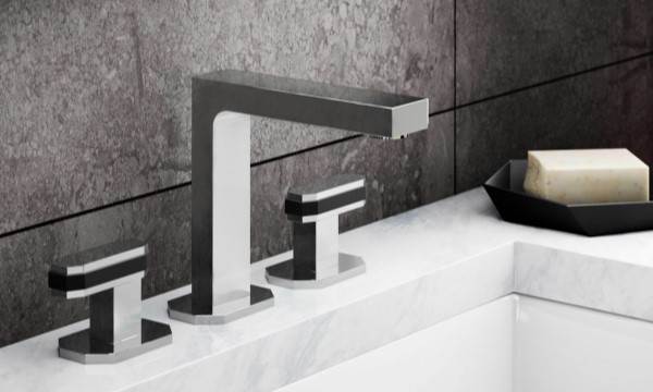 Modern Octagon Styling, Sink Faucet with Split Finish