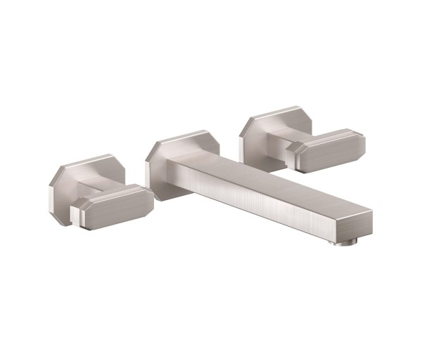 Wall Sink Faucet with Square Spout, Lever Handles