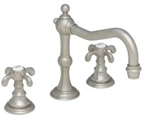 Traditional Widespread Faucet Shown in Satin Nickel