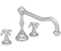 3 Piece Roman Tub Traditional Style Spout, Drop Cross Handle