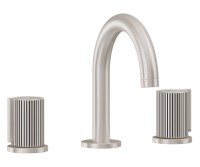 Sink faucet with Curving Spout, Pinstrip Black Grove Handles