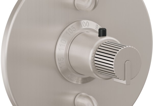 Jalama Thermostatic Shower Control with 53 Handle, Carbon Fiber Insert, Brushed Nickel