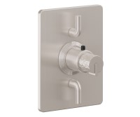 Rectangle Trim Plate, Hammered Handle, 2 Smaller Controls