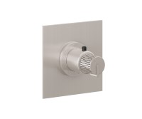 Flat, Square Trim Plate, Rivulet Intaglio Handle