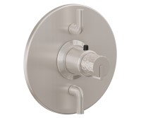 Round Trim Plate, Hammered Handle, 2 Smaller Controls