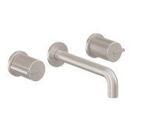 2 Handle Wall Sink Faucet, Knurl Handles