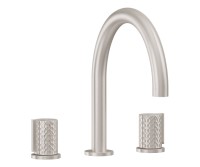 Tub Faucet Curving Spout, Hammered Handles