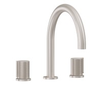 Tub Faucet Curving Spout, Knurled Handles