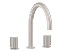 Tub Faucet Curving Spout, Pinstripe Handles