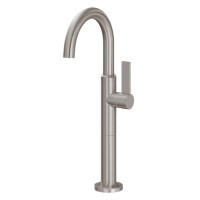 Curving Spout, Side Lever Control, Wide Flat Lever