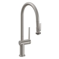 Tall Curving Spout, Pull-down Spray with Squeeze Trigger, Tall Lever Handle