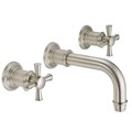 Wall Mount Sink Faucet with Cross Handles