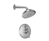 Round Multi-Function Shower Head, Shower Arm, Lever Handle Control