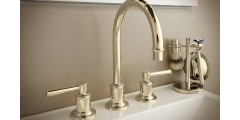 Modern Tall Spout and Lever Handles in Brass