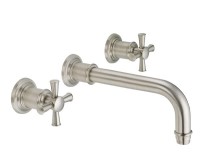 Long Wall Mount Sink Faucet with Cross Handles