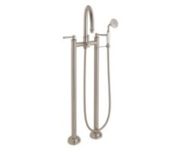 Traditional Curving Spout, Lever Handles, 2 Leg Freestanding Tub Filler with Handshower
