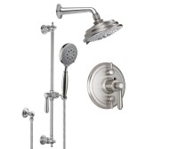 Multi-Function Shower Head, Shower Arm, Hand Shower on a Slide Bar, 2 Lever Control