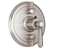 Round Plate, 2 Controls, Lever Handle
