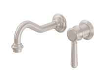 Traditional Spout, 2 Hole, Single Handle Wall Faucet
