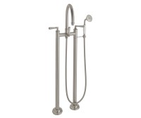Traditional Curving Spout, Lever Handles 2 Leg Freestanding Tub Filler with Handshower