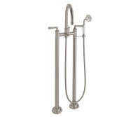 Traditional Curving Spout, Lever Handles 2 Leg Freestanding Tub Filler with Handshower