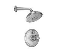 Round Multi-Function Shower Head, Shower Arm, Cross Handle Control