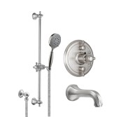 Tub Spout, Hand Shower on a Slide Bar