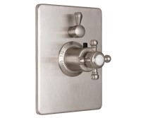 Rectangle Back Plate - Style Therm with Diverter, Cross Handle