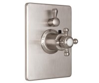 Rectangle Back Plate - Style Therm with Diverter, Cross Handle