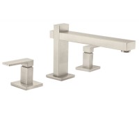 Flat Spout, Modern Tub Filler with Flat Lever Handles